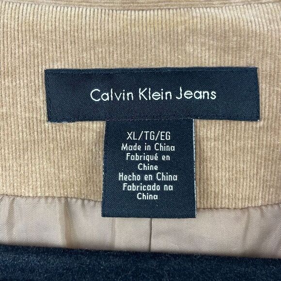 Calvin Klein Jeans Women’s Solid Single Breasted Corduroy Jacket Brown Size XL - Picture 3 of 7